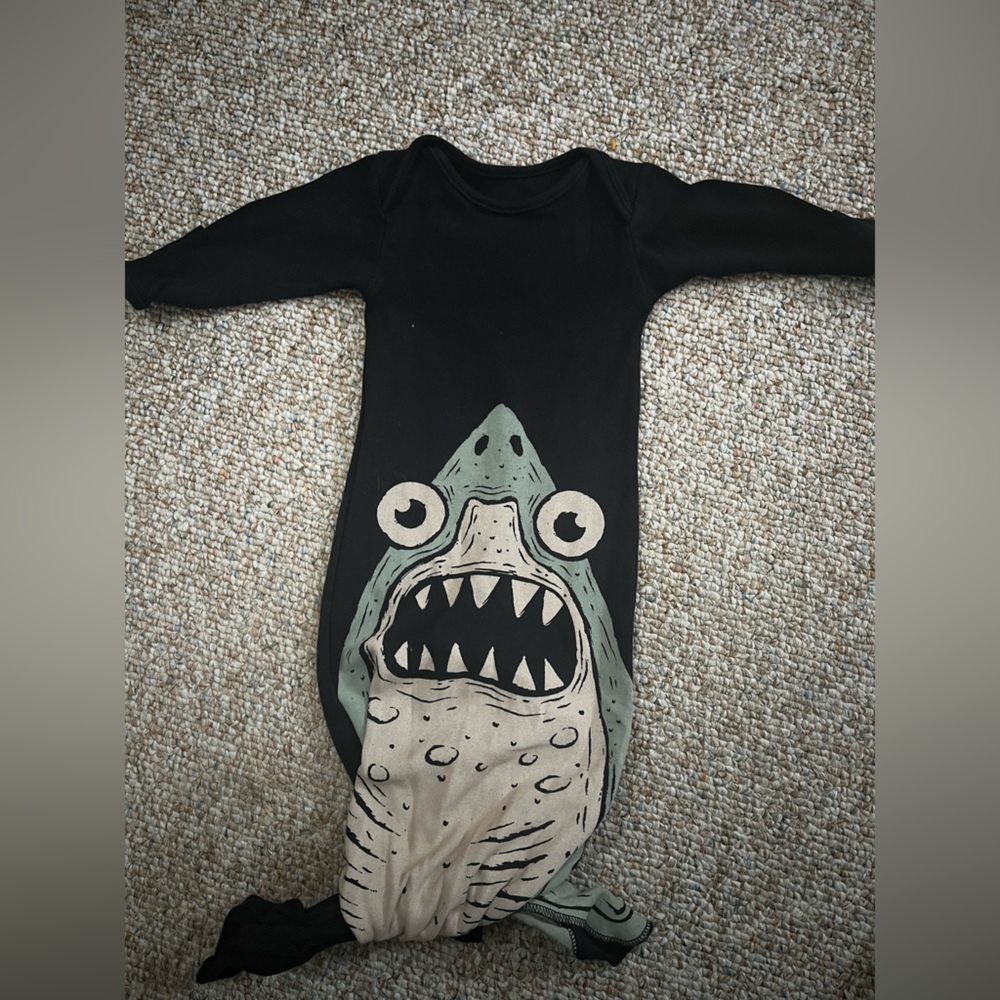 Kids Black and Cream shark sleeper